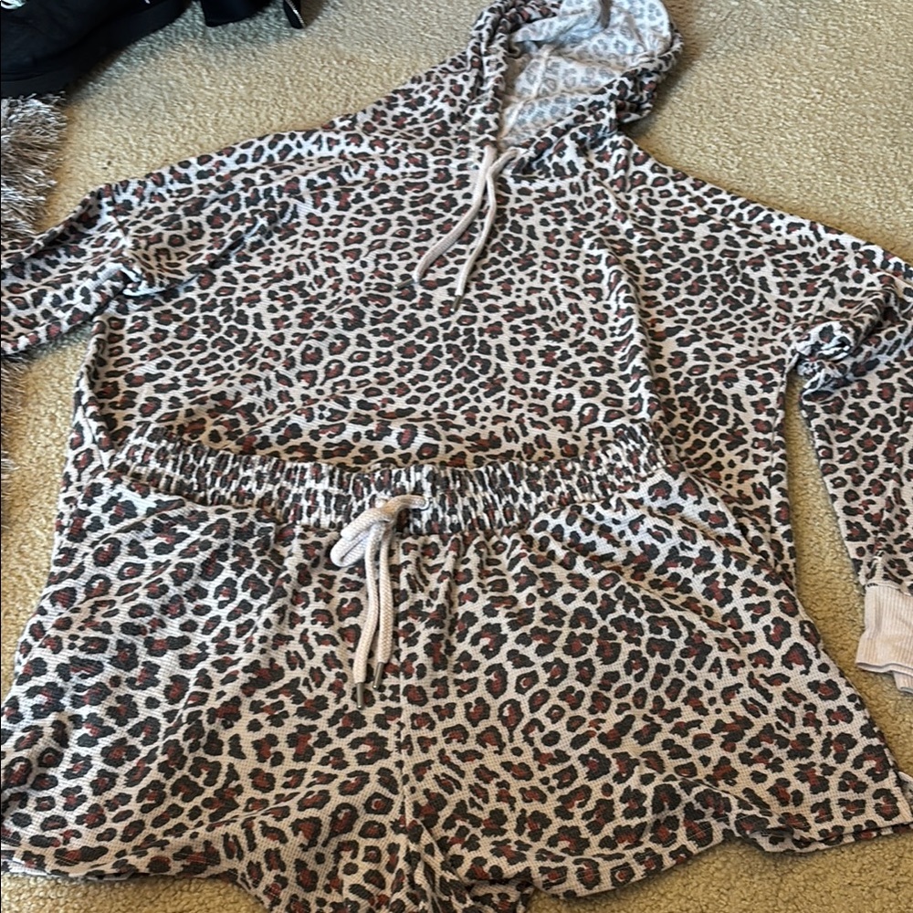Victoria's Secret Leopard Print Shorts - Black, White, Brown